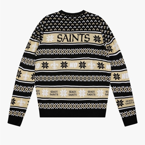 New Orlean’s Saints Ugly Christmas Sweater NEW XXL Gold Black FOCO NFL Football - Picture 3 of 6